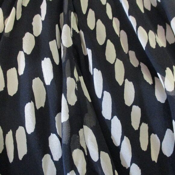 Milly New York Black Tan Silk Top 0 - Picture 4 of 5